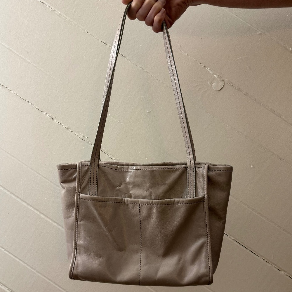 Light Grey Leather HOBO Brand Bag